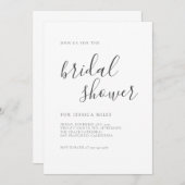 ミニマリストスクリプトブライダルシャワー 招待状 (正面/裏面)