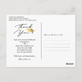 ミニマリストスクリプトブラック金ゴールド卒業ありがとう ポストカード (裏面)