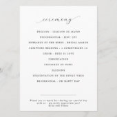 ミニマリストスクリプトブラック&ホワイトフラ結婚ット プログラム (裏面)