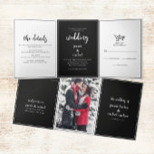 ミニマリストスクリプトブラック&ホワイト結婚ズ 三つ折り招待状