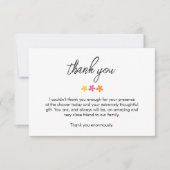 ミニマリストスクリプトベビーシャワーココーディネート サンキューカード (正面)
