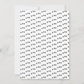 ミニマリストスクリプトベビーシャワー散水白黒 招待状 (裏面)