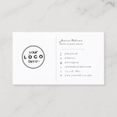 ミニマリストスクリプトホワイトカスタムブランディング 名刺 (正面)