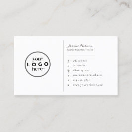 ミニマリストスクリプトホワイトカスタムブランディング 名刺
