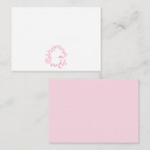 ミニマリストスクリプトモノグラム名ホットピンクノート ノートカード (正面/裏面)