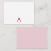 ミニマリストスクリプトモノグラム名ホットピンク ノートカード (正面/裏面)