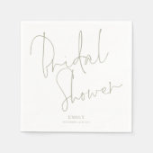 ミニマリストスクリプトライトセージ名ブライダルシャワー スタンダードカクテルナプキン (正面)