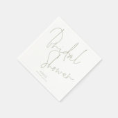 ミニマリストスクリプトライトセージ名ブライダルシャワー スタンダードカクテルナプキン (角)