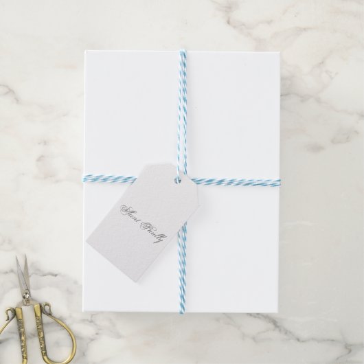 ミニマリストスクリプトラブリー3Dモノグラム ギフトタグ (より糸付き)