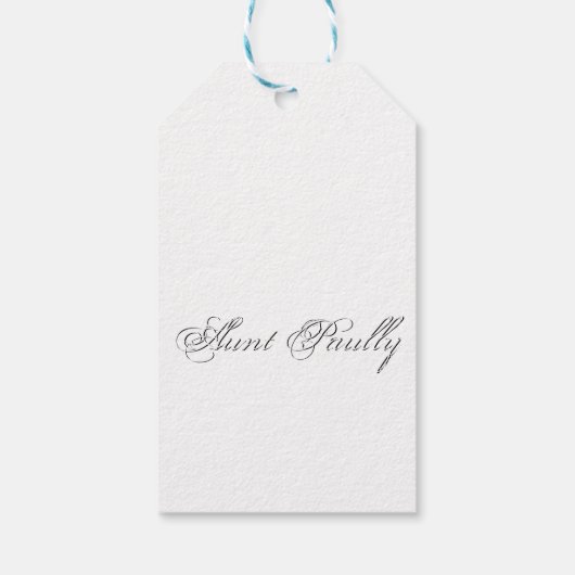 ミニマリストスクリプトラブリー3Dモノグラム ギフトタグ (裏面)