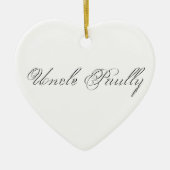 ミニマリストスクリプトラブリー3Dモノグラム セラミックオーナメント (正面)