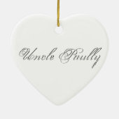 ミニマリストスクリプトラブリー3Dモノグラム セラミックオーナメント (裏面)