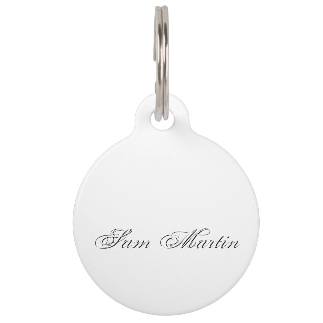 ミニマリストスクリプトラブリー3Dモノグラム ペット　ネームタグ (裏面)