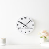 ミニマリストスクリプトラブリー3Dモノグラム ラウンド壁時計 (ホーム)