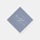 ミニマリストスクリプトレタリングブルーブライダルシャワー スタンダードカクテルナプキン (角)