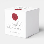 ミニマリストスクリプトレッドワックススタンプ企業のモノグラム フェイバーボックス (裏面サイド)