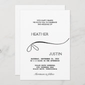 ミニマリストスクリプト伝統的結婚式招待状 招待状 (正面/裏面)