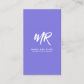 ミニマリストスクリプト名イニシャル |特殊紫 名刺 (正面)