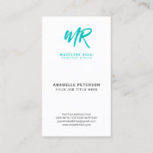 ミニマリストスクリプト名イニシャル | Green Tosca 名刺 (裏面)