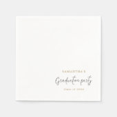 ミニマリストスクリプト名日付卒業パーティー スタンダードカクテルナプキン (正面)