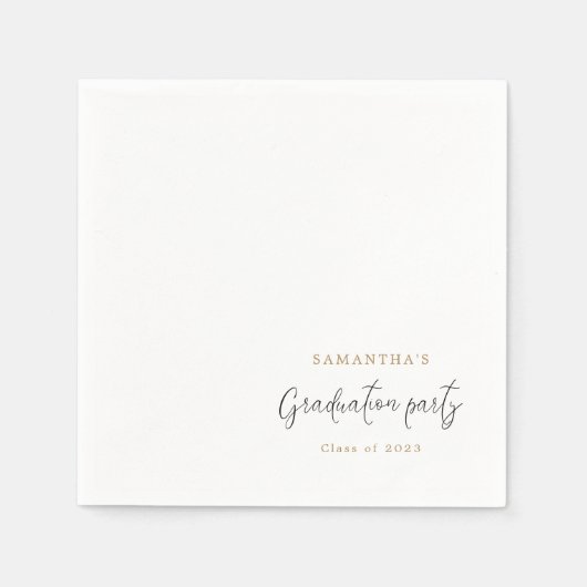 ミニマリストスクリプト名日付卒業パーティー スタンダードカクテルナプキン (正面)