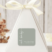 ミニマリストスクリプト名Sage Ohベビーシャワー スクエアシール