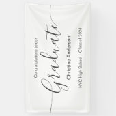 ミニマリストスクリプト型卒業パーティー 横断幕 (縦)