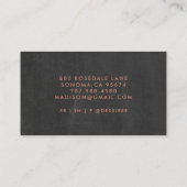 ミニマリストスクリプト燃えたシエナスモークチャーク 名刺 (裏面)