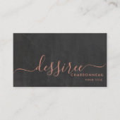 ミニマリストスクリプト燃えたシエナスモークチャーク 名刺 (正面)