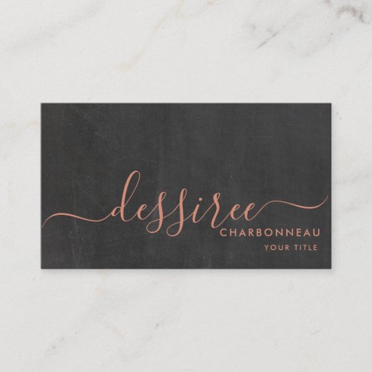 ミニマリストスクリプト燃えたシエナスモークチャーク 名刺 (正面)