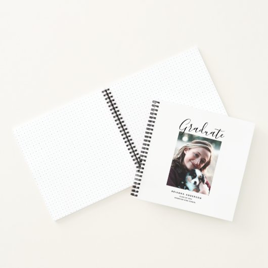 ミニマリストスクリプト白写真卒業 ノートブック (内部)