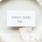 ミニマリストスクリプト白黒ブライダルシャワー プレイスカード