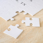 ミニマリストスクリプト白黒結婚式招待状 ジグソーパズル (側面)