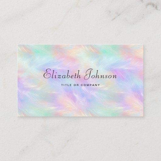 ミニマリストスクリプト虹色オパールスタイリッシュQrコード 名刺 (裏面)