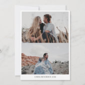 ミニマリストスクリプト3枚フォトダブルスタイリッシュサイド セーブザデート (裏面)