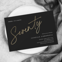 ミニマリストスクリプト ブラックとゴールド 70歳の誕生日