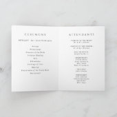 ミニマリストスクリプト ブラック＆ホワイト 折りたたみ ウェディング プログラム (内部)