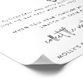 ミニマリストスクリプト Don't Say ベビーシャワーゲーム ポスター (角)