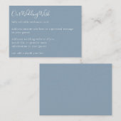 ミニマリストスクリプトBoho Dusty Blue結婚のカスタム エンクロージャーカード (正面/裏面)