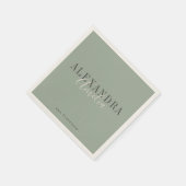 ミニマリストスクリプトBoho Sageグリーンカスタムビジネス スタンダードカクテルナプキン (角)