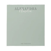 ミニマリストスクリプトBoho Sageグリーンカスタムビジネス ノートパッド (正面)