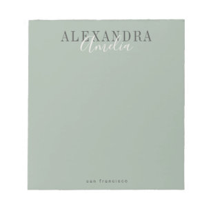 ミニマリストスクリプトBoho Sageグリーンカスタムビジネス ノートパッド