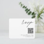 ミニマリストスクリプトQRコードウェディングRSVP エンクロージャーカード (スタンド正面)