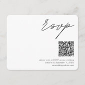 ミニマリストスクリプトQRコードウェディングRSVP エンクロージャーカード (正面)