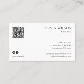 ミニマリストスクリプトQRコードマスタードイエロー 名刺 (裏面)