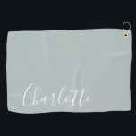 ミニマリストスクリプパーソナライズされたト名 |ダスティブルー  ゴルフタオル<br><div class="desc">ミニマリストのタイポグラフィ名（ダスティブルーゴルフタオル）</div>