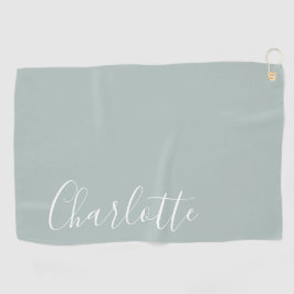 ミニマリストスクリプパーソナライズされたト名 |ダスティブルー  ゴルフタオル