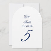 ミニマリストスケッチブライダルフラワーテーブル番号カード 招待状 (裏面)
