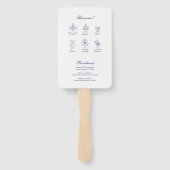 ミニマリストスケッチブライダルブーケイベント順 ハンドファン (裏面)