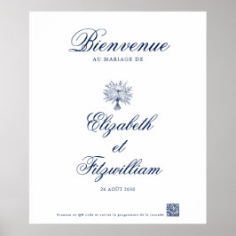 ミニマリストスケッチブライダルブーケウェルカムポスター ポスター